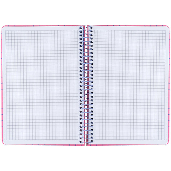 Блокнот на спiралi Axent 8460-2-A, А5, 120 аркушів, клітинка, тверда обкладинка, рожевий