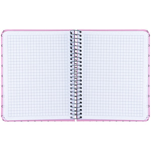 Блокнот на спiралi Axent 8461-1-A, B6+, 120 аркушів, клітинка, тверда обкладинка, рожевий