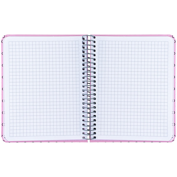 Блокнот на спiралi Axent 8461-1-A, B6+, 120 аркушів, клітинка, тверда обкладинка, рожевий