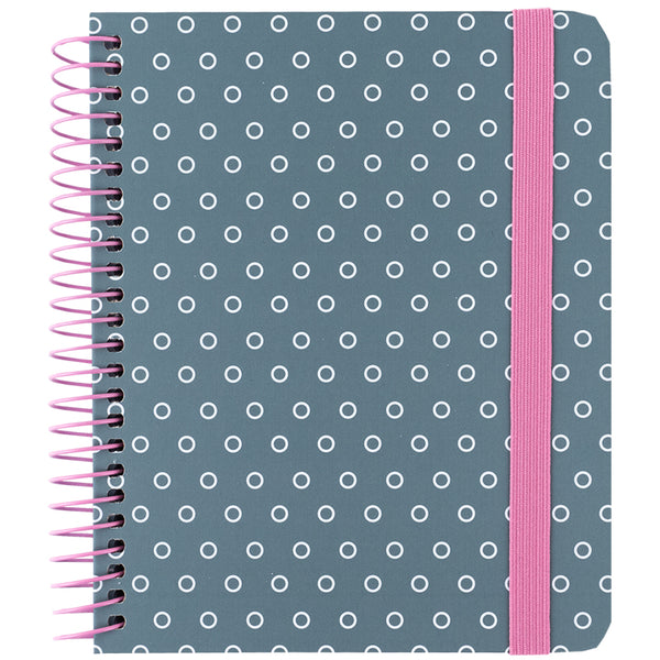 Блокнот на спiралi Axent 8461-2-A, B6+, 120 аркушів, клітинка, тверда обкладинка, сірий