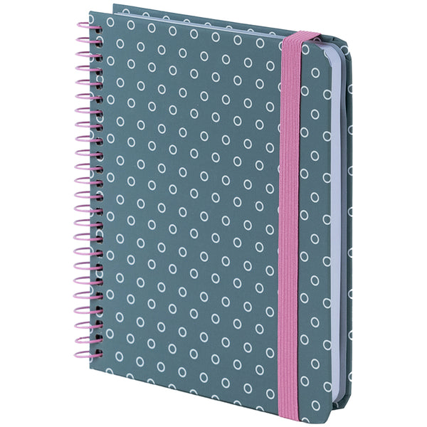 Блокнот на спiралi Axent 8461-2-A, B6+, 120 аркушів, клітинка, тверда обкладинка, сірий