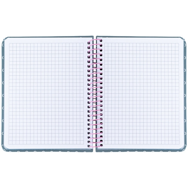 Блокнот на спiралi Axent 8461-2-A, B6+, 120 аркушів, клітинка, тверда обкладинка, сірий
