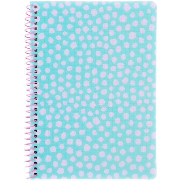 Блокнот на спiралi Axent 8462-2-A, А5, 80 аркушів, клітинка, пластикова обкладинка, блакитний