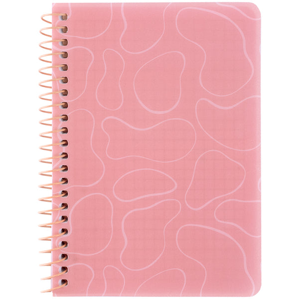 Блокнот на спiралi Axent 8463-2-A, B6, 80 аркушів, клітинка, пластикова обкладинка, рожевий