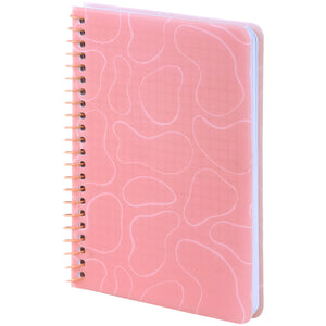 Блокнот на спiралi Axent 8463-2-A, B6, 80 аркушів, клітинка, пластикова обкладинка, рожевий