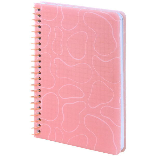 Блокнот на спiралi Axent 8463-2-A, B6, 80 аркушів, клітинка, пластикова обкладинка, рожевий