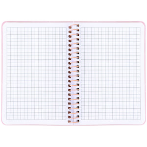 Блокнот на спiралi Axent 8463-2-A, B6, 80 аркушів, клітинка, пластикова обкладинка, рожевий