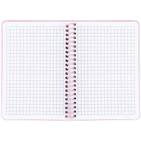 Блокнот на спiралi Axent 8463-2-A, B6, 80 аркушів, клітинка, пластикова обкладинка, рожевий