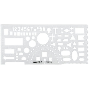 Лінійка-трафарет "Офіцерська" Axent 7801-A, 20 см, прозора