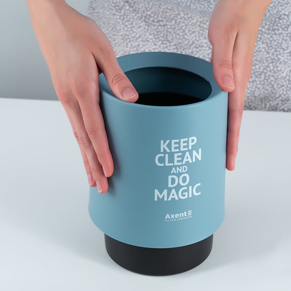 Настільний контейнер для сміття Axent 2131-07-A, круглий, блакитний