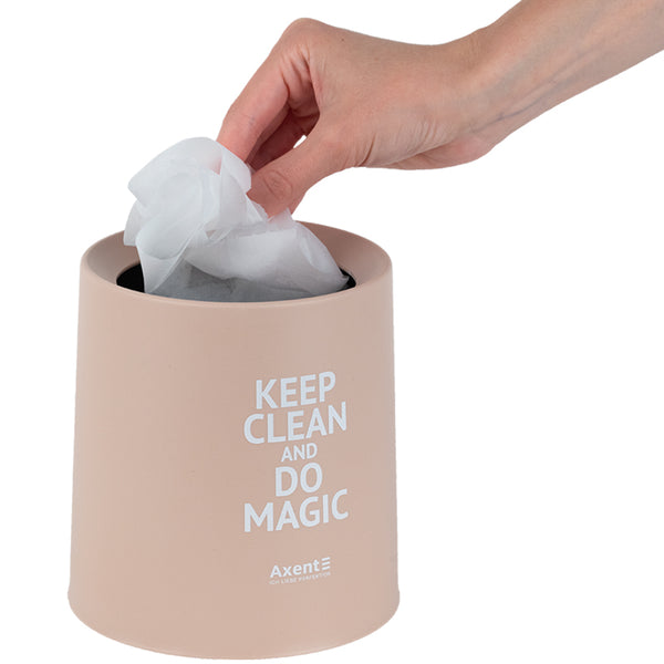 Настільний контейнер для сміття Axent 2131-42-A, круглий, персиковий