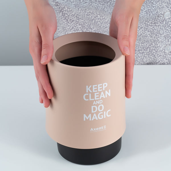 Настільний контейнер для сміття Axent 2131-42-A, круглий, персиковий