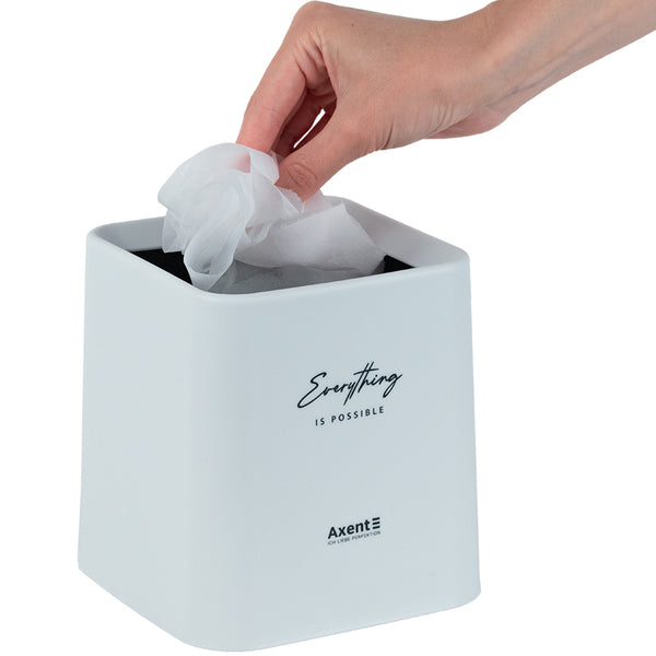 Настільний контейнер для сміття Axent 2132-21-A, квадратний, білий
