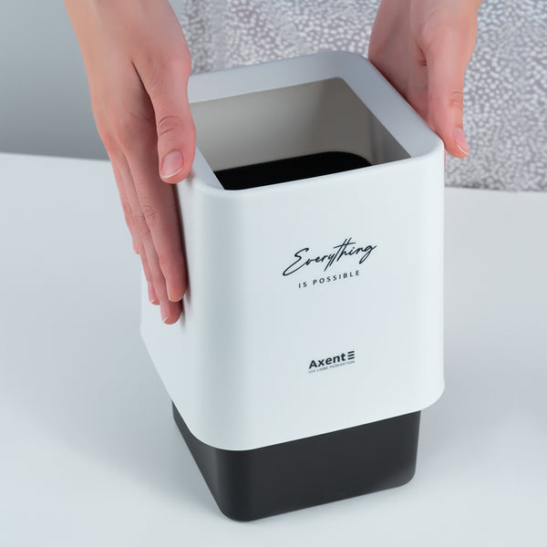 Настільний контейнер для сміття Axent 2132-21-A, квадратний, білий