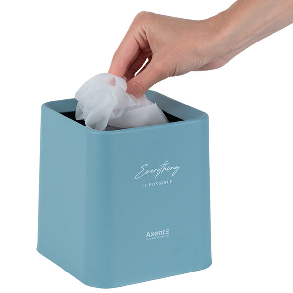 Настільний контейнер для сміття Axent 2132-07-A, квадратний, блакитний