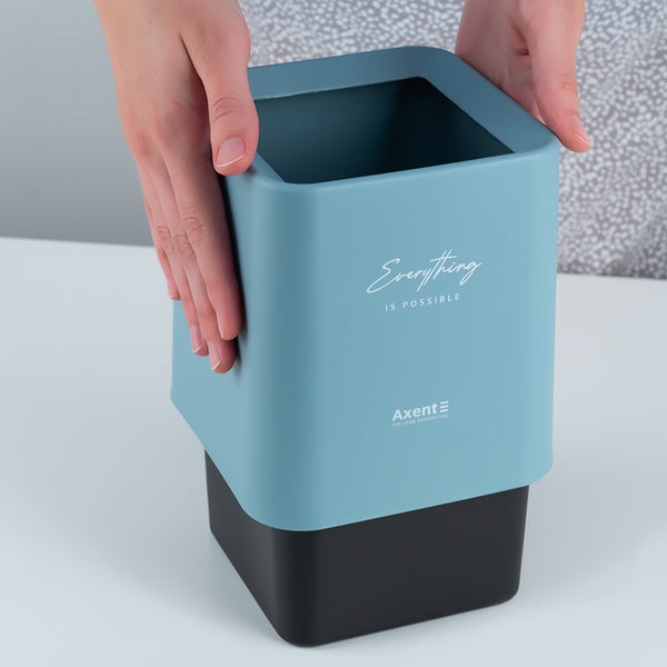 Настільний контейнер для сміття Axent 2132-07-A, квадратний, блакитний
