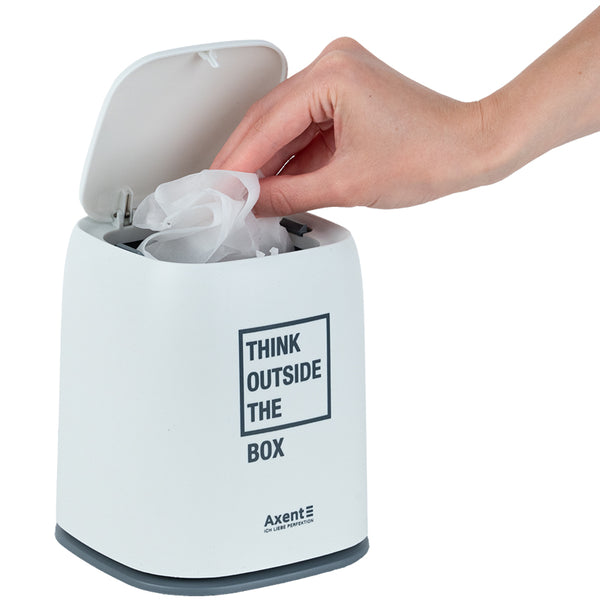 Настільний контейнер для сміття Axent 2133-21-A, прямокутний, білий
