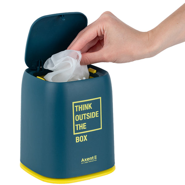 Настільний контейнер для сміття Axent 2133-47-A, прямокутний, синій індіго