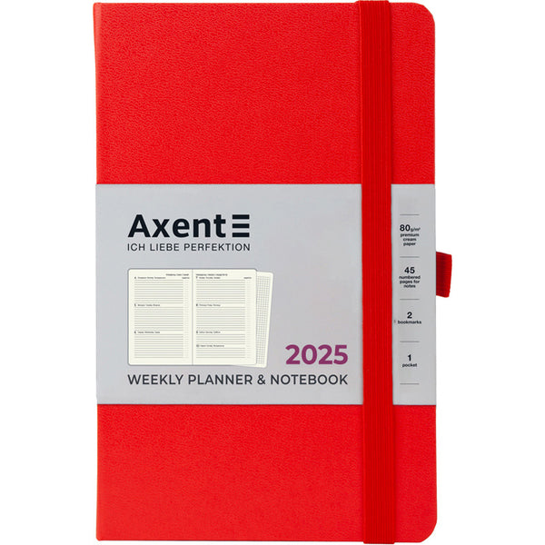 Щотижневик 2025 Axent Partner Strong 8505-25-05-A, 125x195 мм, червоний