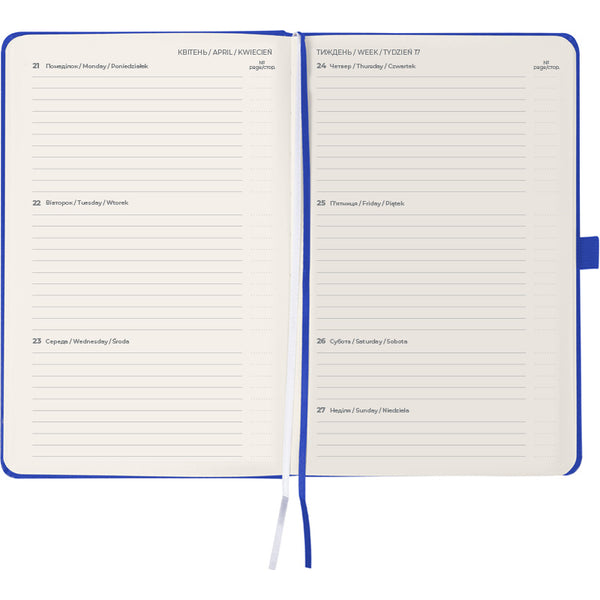 Еженедельник 2025 Axent Partner Strong 8505-25-38-A, 125x195 мм, классический синий