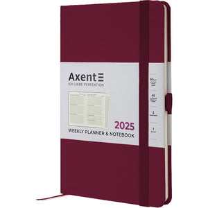 Щотижневик 2025 Axent Partner Strong 8505-25-46-A, 125x195 мм, винний