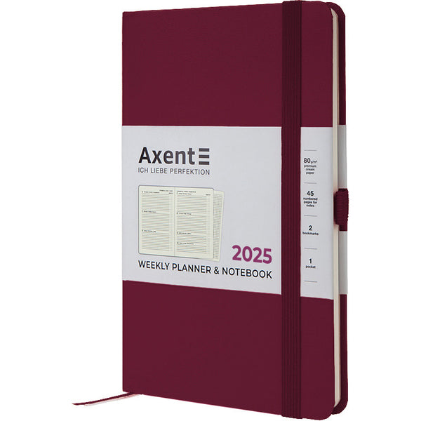 Щотижневик 2025 Axent Partner Strong 8505-25-46-A, 125x195 мм, винний