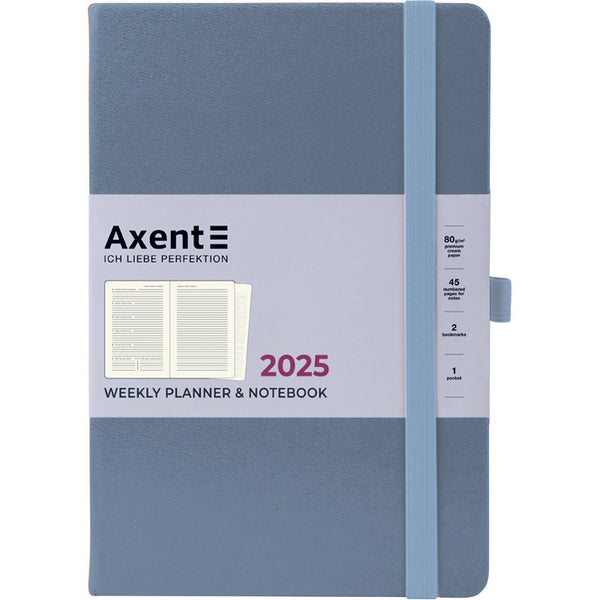 Щотижневик 2025 Axent Prime Strong 8507-25-62-A, 145x210 мм, сірий