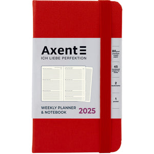 Еженедельник 2025 Axent Pocket Strong 8508-25-05-A, 90x150 мм, красный