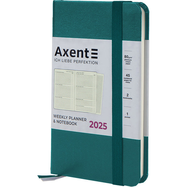 Еженедельник 2025 Axent Pocket Strong 8508-25-31-A, 90x150 мм, малахитовый