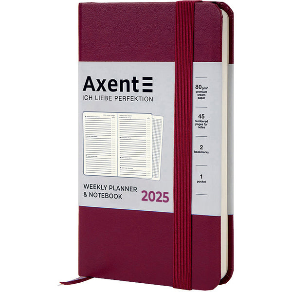 Щотижневик 2025 Axent Pocket Strong 8508-25-46-A, 90x150 мм, винний