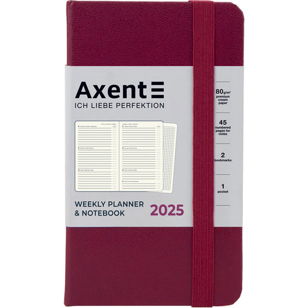 Щотижневик 2025 Axent Pocket Strong 8508-25-46-A, 90x150 мм, винний