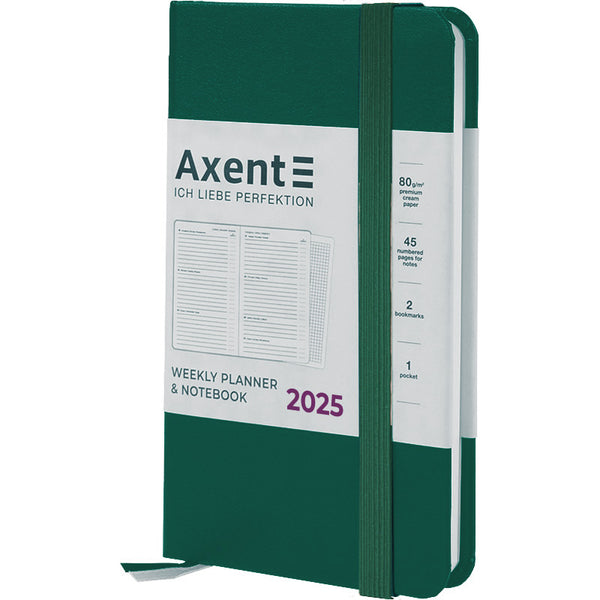 Еженедельник 2025 Axent Pocket Strong 8508-25-61-A, 90x150 мм, зеленый лес