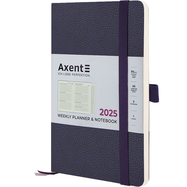 Еженедельник 2025 Axent Partner Soft Skin 8509-25-02-A, 125x195 мм, синий