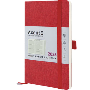 Щотижневик 2025 Axent Partner Soft Skin 8509-25-06-A, 125x195 мм, червоний