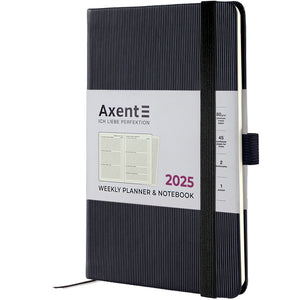 Еженедельник 2025 Axent Partner Lines 8515-25-01-A, 125x195 мм, черный