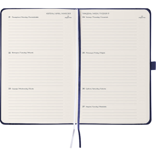 Еженедельник 2025 Axent Partner Lines 8515-25-02-A, 125x195 мм, темно-синий