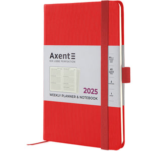 Еженедельник 2025 Axent Partner Lines 8515-25-54-A, 125x195 мм, ярко-красный