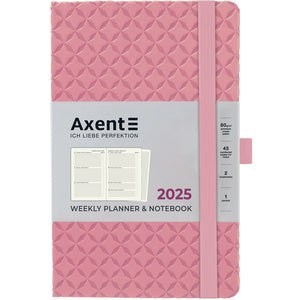 Еженедельник 2025 Axent Partner Gently 8522-25-01-A, 125x195 мм, светло-розовый