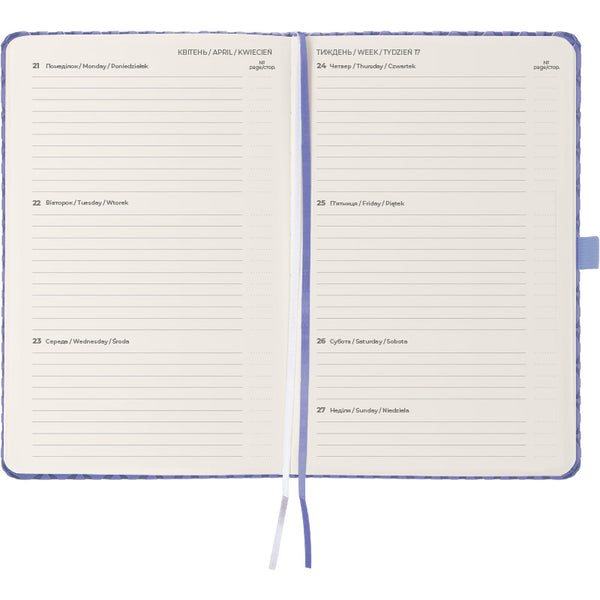 Еженедельник 2025 Axent Partner Gently 8522-25-02-A, 125x195 мм, сиреневый