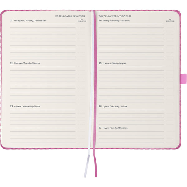 Еженедельник 2025 Axent Partner Gently 8522-25-03-A, 125x195 мм, розовый