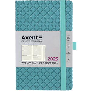 Еженедельник 2025 Axent Partner Gently 8522-25-04-A, 125x195 мм, синяя вода
