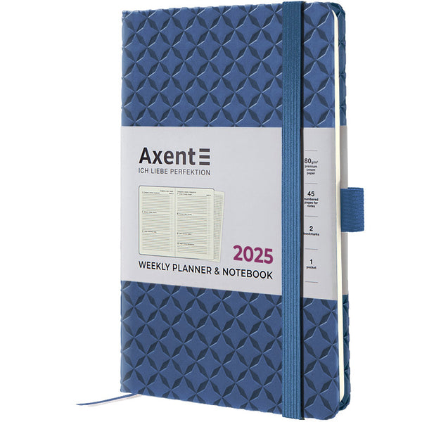 Еженедельник 2025 Axent Partner Gently 8522-25-05-A, 125x195 мм, темное море