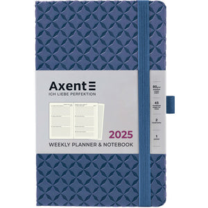Еженедельник 2025 Axent Partner Gently 8522-25-05-A, 125x195 мм, темное море