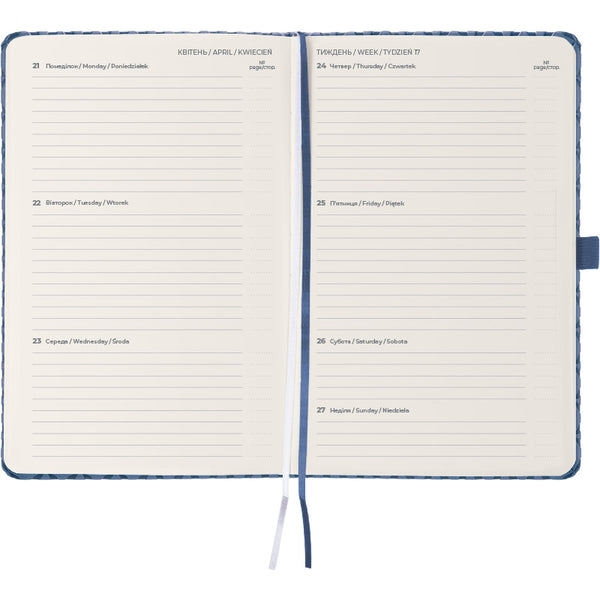 Еженедельник 2025 Axent Partner Gently 8522-25-05-A, 125x195 мм, темное море