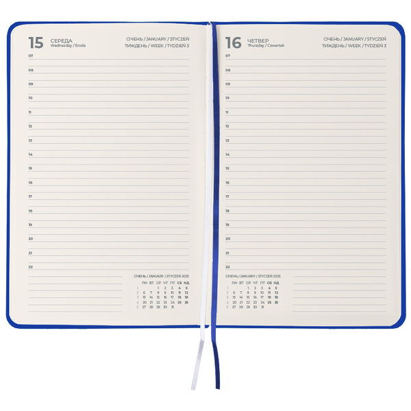 Щоденник 2025 Axent Partner Strong 8819-25-38-A, 145x210 мм, класичний синій