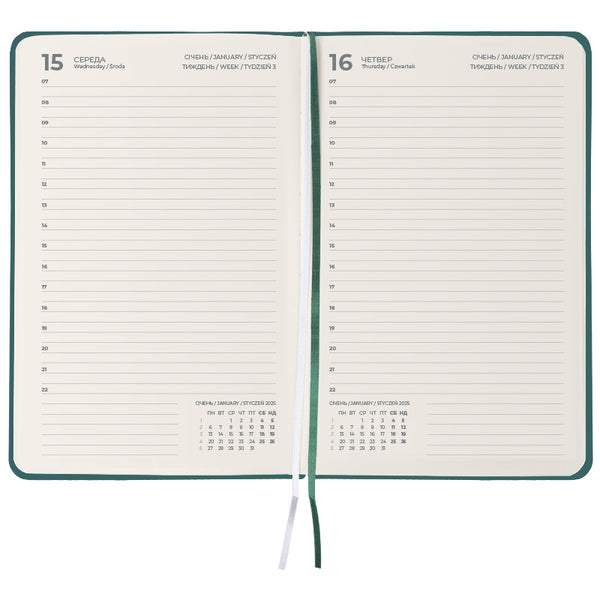 Ежедневник 2025 Axent Partner Strong 8819-25-61-A, 145x210 мм, зеленый лес