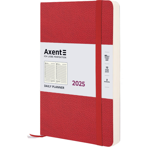 Ежедневник 2025 Axent Partner Soft Skin 8810-25-06-A, 145x210 мм, красный