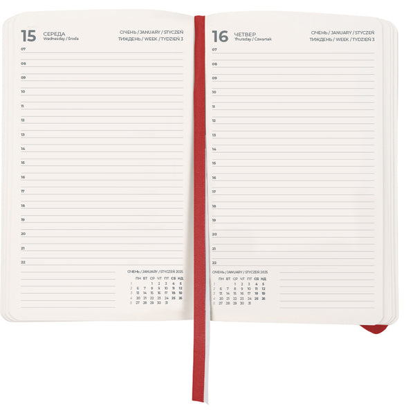 Ежедневник 2025 Axent Partner Soft Skin 8810-25-06-A, 145x210 мм, красный