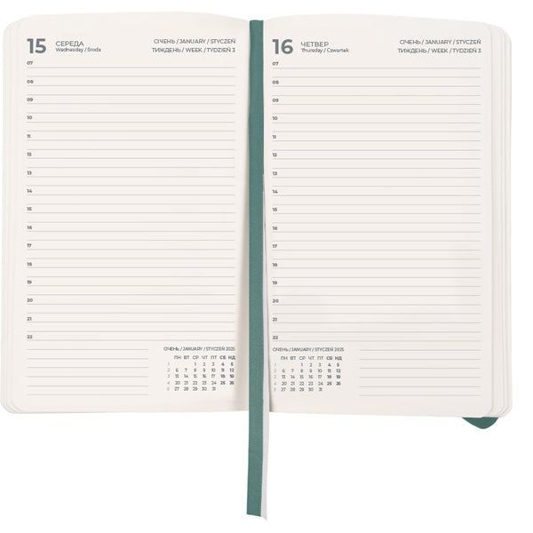 Щоденник 2025 Axent Partner Soft Skin 8810-25-48-A, 145x210 мм, сіро-лазурний