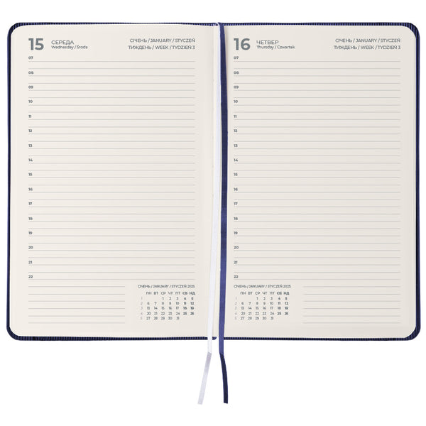 Ежедневник 2025 Axent Partner Lines 8815-25-02-A, 145x210 мм, темно-синий